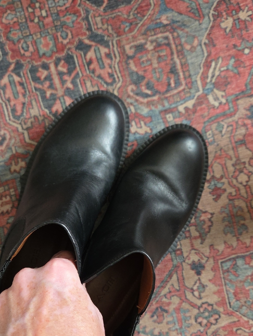 Coach Lyden Booties Black leather Chelsea Boots Size 10 - Picture 5 of 10
